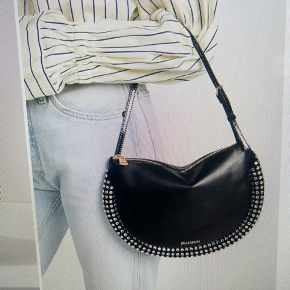 NWT JW ANDERSON BLACK CRYSTAL BUMPER MOON BAG - Picture 3 of 12